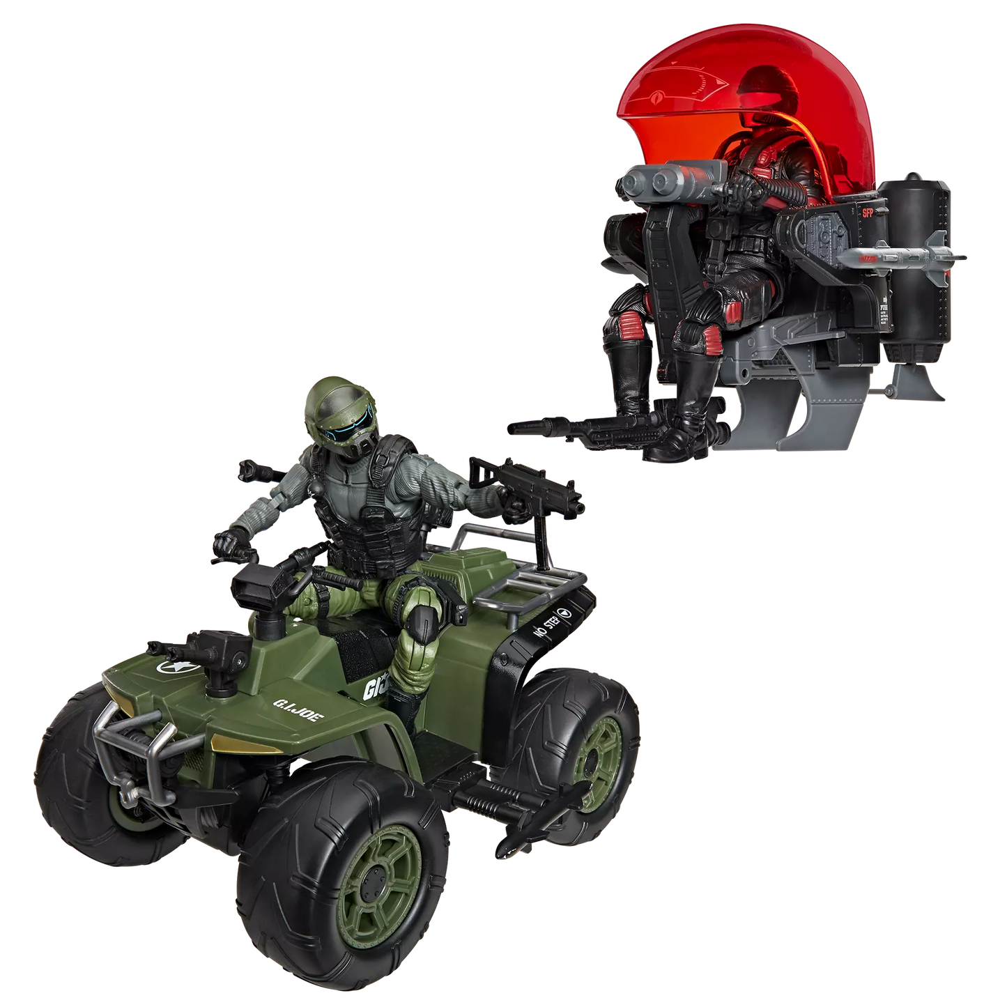 G.I. Joe - Classified Series #218 Snake Eyes & Varmint ATV Vs. Stealth Viper & Cobra Stealth Flight Pod (Trubble Bubble)