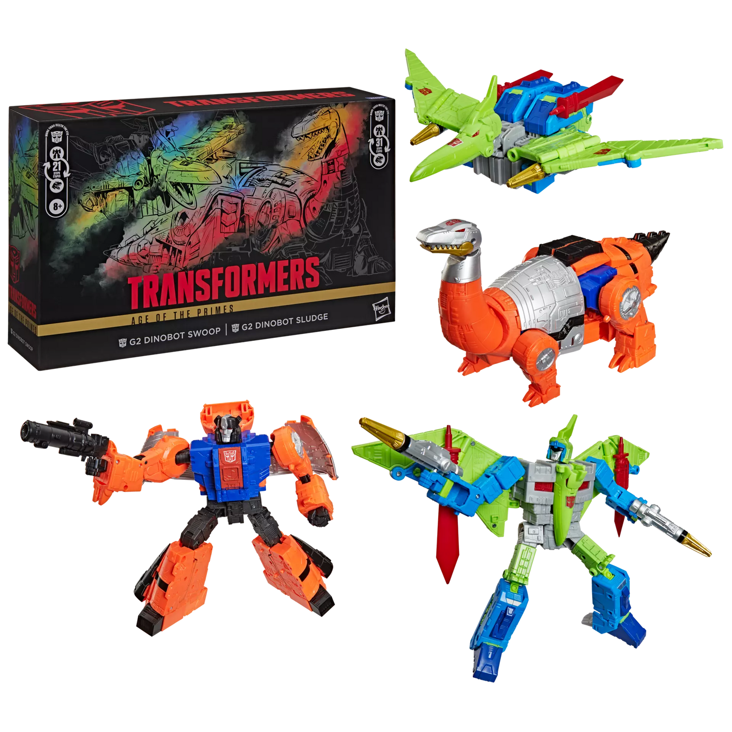 Transformers Age of the Primes Leader Class G2 Universe: Dinobot Swoop & Dinobot Sludge