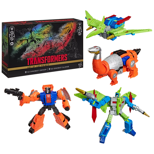 Transformers Age of the Primes Leader Class G2 Universe: Dinobot Swoop & Dinobot Sludge